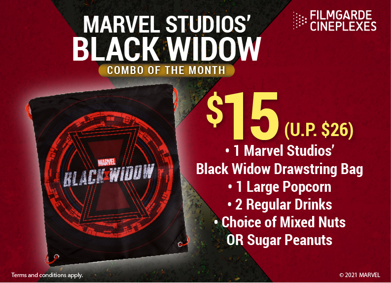 Filmgarde Cineplexes Marvel Studios’ Black Widow Combo